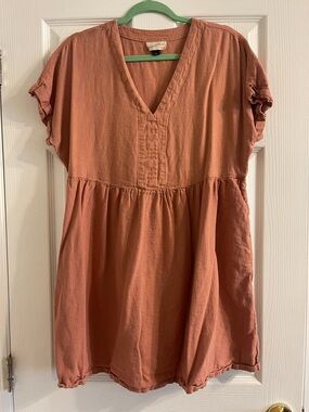 Universal Thread Rust Pink V-Neck Babydoll Tunic dress